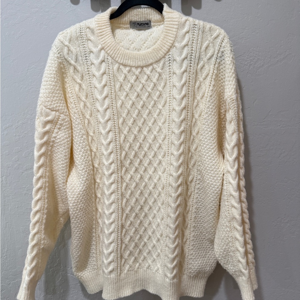 Cream Cable Knit Sweater Winter Christmas